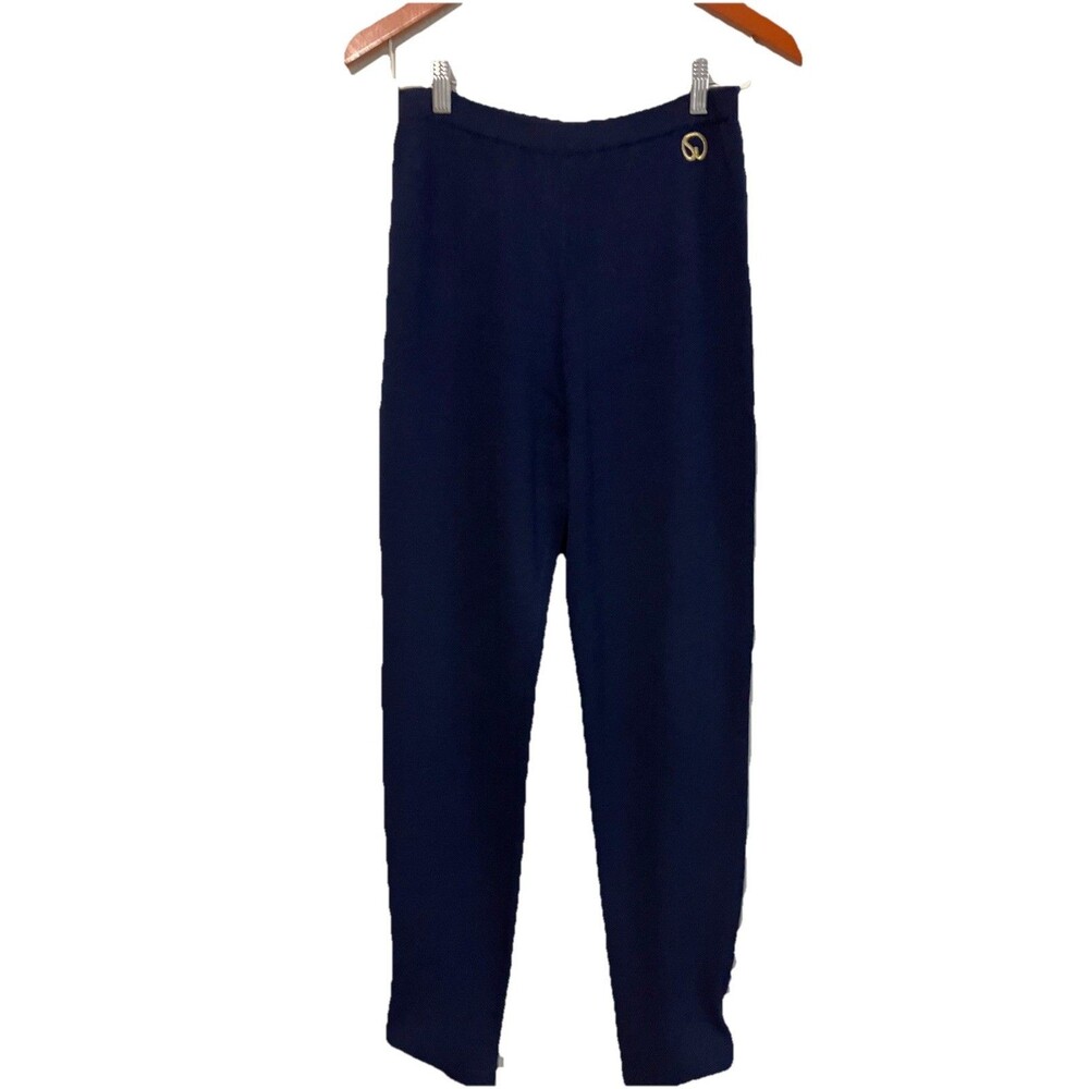 St. John Santana Knit Pull On Pants Navy Blue Size US 8 Medium